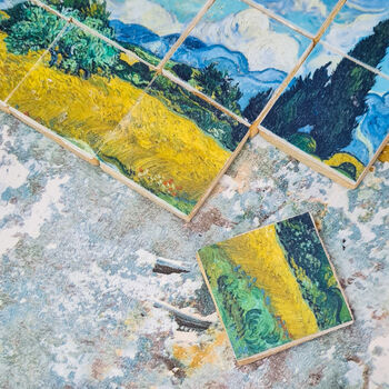 Van Gogh 'Cypresses' Tiles Biscuits Gift Set, 12 Pieces, 5 of 11