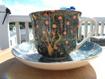 Large Cup And Saucer In William Morris Woodpecker Design, 3 of 12