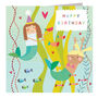 Mermaids Happy Birthday Card, thumbnail 2 of 5