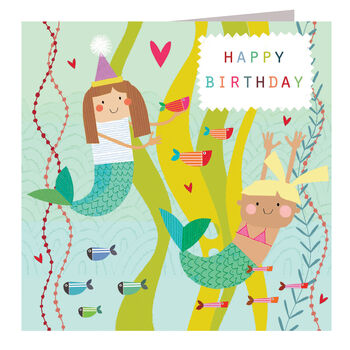 Mermaids Happy Birthday Card, 2 of 5
