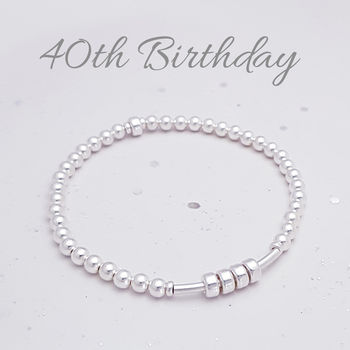 Silver bracelet 40th birthday Clearance
