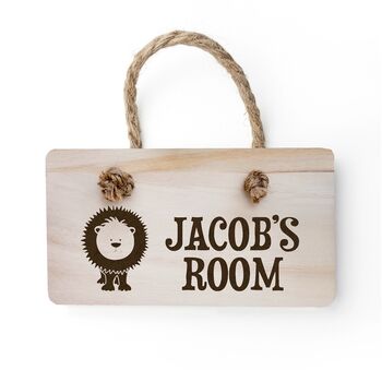 Personalised Kid's Wooden Bedroom Door Sign, 3 of 4