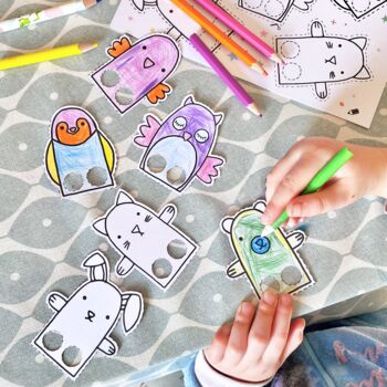 Colour Your Own Finger Puppets Card, 2 of 3