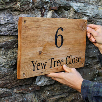 Personalised Oak House Plaque | Home Address Sign| 24cm High, 8 of 9