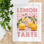 Zesty Lemon Tart Still Life Print Cheerful Kitchen Art, thumbnail 1 of 4