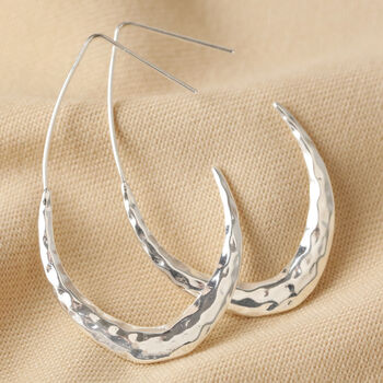 Textured Teardrop Hoop Earrings, 7 of 10