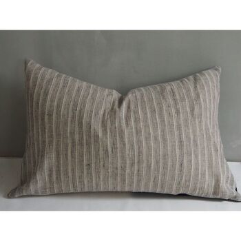 Charcoal Stripe Linen Scatter Cushion, 5 of 6