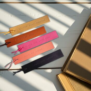 Handpainted Personalised Leather Bookmark, 5 of 5