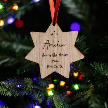 Personalised Teacher To Pupil Christmas Star Decoration Gift, 3 of 3
