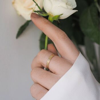 9ct Gold Personalised Botanical Ring, 3 of 8