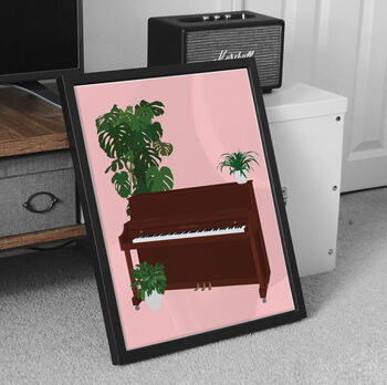 Piano Houseplant Print | Instrument Music Poster, 3 of 10