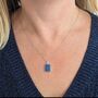 The Rectangle Lapis Lazuli Necklace, Silver, thumbnail 2 of 8