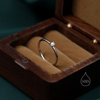 Genuine Tiny Freshwater Pearl Ring In Sterling Silver, 2 of 10