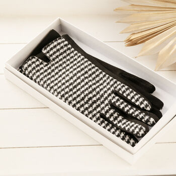 Houndstooth Soft Winter Gloves, 4 of 7
