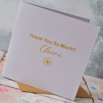 Personalised Gold Foiled Thank You Card, 2 of 4