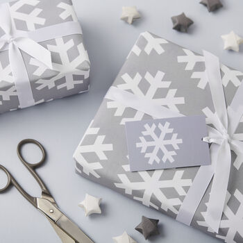 Snowflake Christmas Wrapping Paper Set, 2 of 7