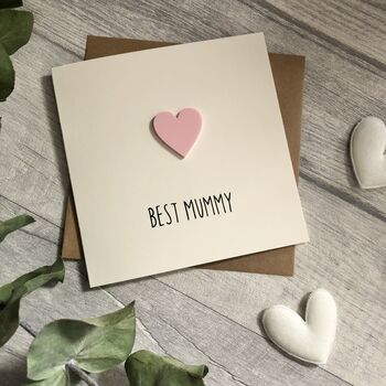 Best Mummy/Mum Acrylic Heart Birthday Card, 4 of 5
