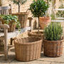 Lira Wicker Round Lined Planter Basket With Handles, thumbnail 1 of 7