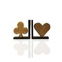 Handmade Clover And Heart Brass And Marble Bookend Set, thumbnail 2 of 2