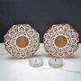 Wooden Flower Tea Light Candle Holder, Set Of Two, thumbnail 3 of 5