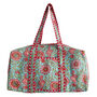 Weekend Duffle Bag | Blue And Pink Flower Block Print, thumbnail 2 of 5
