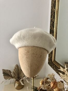 Ivory Beret With Optional Veil And Accessories, 8 of 12