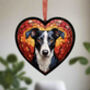 Whippet Stained Glass Effect Heart Suncatcher, thumbnail 2 of 7