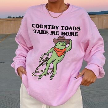 'Country Toads' Funny Frog Sweatshirt, 2 of 5
