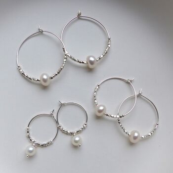 Freshwater Pearl And Fair Trade Nugget Hoops, 6 of 9