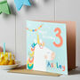 Personalised Unicorn Birthday Card With Name And Age, thumbnail 3 of 3