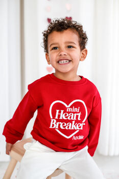 Valentines 'Mini Heartbreaker' Personalised Name Embroidered Sweatshirt, 9 of 9