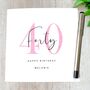 Personalised 40th Birthday Card Her Pink, thumbnail 2 of 4