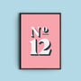Personalised 'House Number' Colourful Art Print, thumbnail 2 of 6