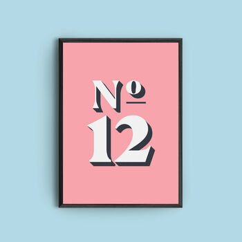 Personalised 'House Number' Colourful Art Print, 2 of 6