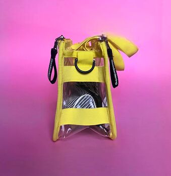 Clear Bag Organiser Neon Yellow Stadium Cross Body Bag, 4 of 6