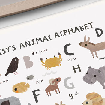 Personalised Animal Alphabet Print, 5 of 6