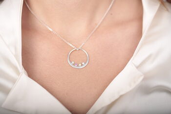 Birthstone Personalised Circle Necklace, 2 of 10