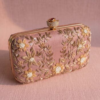 Pink Rectangular Floral Clutch Bag, 2 of 11