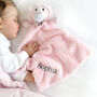 Personalised Pink Waffle Blanket And Lion Comforter Set, thumbnail 4 of 7