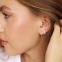 Sterling Silver Crystal Huggie Hoop Earrings, thumbnail 7 of 9