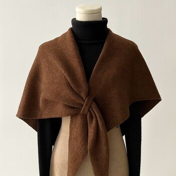 Wool Blend Triangle Pull Through Scarf, 2 of 8