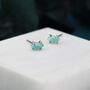 Extra Tiny Green Opal Marquise Stud Earrings, thumbnail 2 of 12