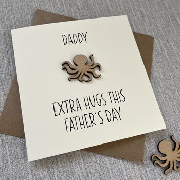 Personalised Extra Hugs Octopus Father's Day Card, 2 of 2