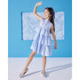 Azur Girls Cotton Dress With Matching Hair Clip, thumbnail 5 of 7