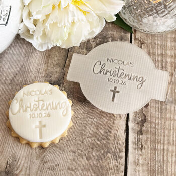 Personalised Cross Design Christening Icing Embosser, 4 of 8
