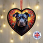 Staffordshire Bull Terrier Stained Glass Effect Heart Suncatcher, thumbnail 1 of 7