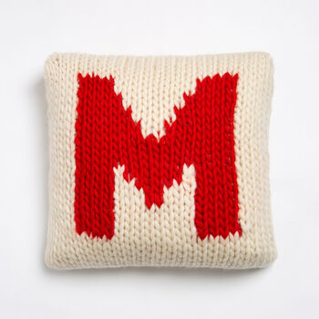 Personalised Cushion Knitting Kit In Red, 3 of 10