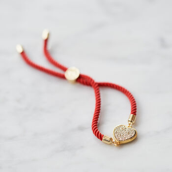 Love Heart Red Cord Bracelet, 7 of 7