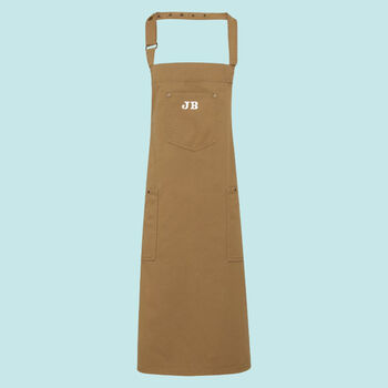 Personalised Initals Chino Pocket Apron, 5 of 6