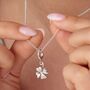 Four Leaf Clover Necklace, Sterling Silver, Gold Plated, thumbnail 1 of 10